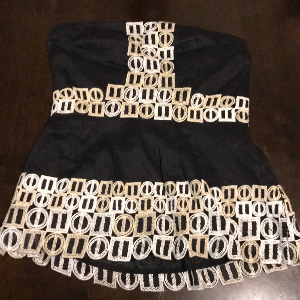 Anthropologie strapless black top